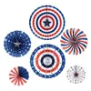 new Hanging Paper Fans USA Star Strips Tissue Fan Decor for Independence Day Party Parade EWE7603