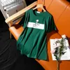 Donamol stor storlek 5xl kortärmad t-shirt kvinnlig sommar ros utskrift runt hals bomull lösa fritid topp pullovers 210623