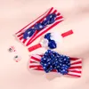 Baby Girls Headbands Bunny Ear Bow Children Kids US National Day Cross Knot Hair Accessories Hairbands American Independence Day Headwear 3pcs set KHA162