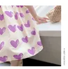 Liefde ddmm meisjes casual jurken kinderen liefde korte mouw jurk schattige partij kinderen preppy kostuums vestido prinses jurk 210715