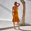 Women Dress Slash Neck Sexy Mermaid Dresses Plus Size Sleeveless Summer Spaghetti Strap Vintage Clothes 210524