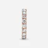 Rose Gold Plated Sparkling Row Eternity Ring with Clear Cz Fashion Style Jewelry for Women35934265030147