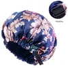 Bonnet de cheveux pour femmes pour dormir Satin nuit bonnet chapeau Invisible plat Imitation soie rond bouton de réglage soin des cheveux chapeaux Turban