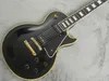 Anpassad 1958 Reissue P90 Pickup Black Beauty Electric Guitar Ebony Fingerboard Yellow 5 Slag Binding Black PickGuard White Pearl 2047508