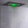 Oil Rubbed Bronze 50X36 CM Rain Shower Faucets 7 Colors LED Bathroom Ceiling Installation Bifunctional Waterfall Rainfall