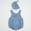 Летние мальчики Девочки в Baby Bodysuits Светичные джинсы Ha-Yi треугольник ползание одежды для отправки Hats Rompers 210429