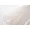 Robe blanche d'été élégante pour femmes col montant à manches courtes taille haute évider robes froncées mode féminine 210531
