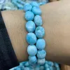 Pietra Larimar naturale 15 '' blu ovale fai-da-te sciolto per creazione di gioielli donna uomo perline bracciale collana orecchino regalo