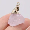 gold plating Chakra Druzy quartz Pendant irregular Raw Reiki healing Crystal Charms for Necklace jewelry making