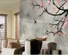 خلفيات مخصصة الراقية خلفيات خلفية الكرز إزهار خلفية الجدار النمط الصيني مرسومة باليد الزهور والطيور