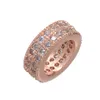 Double Rows Micro Pave Zircon Bead DIY Big Hole Alloy Beads Spacer Charm Fit For Charms Bracelet 5pcs