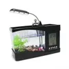 Aquariums USB Mini Fish Tank z LED Lamp Light Ekran wyświetlacza LCD i zegar 2201007