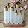 Bottle Beauty Frosted Clear Glass Bottle Chiaki Lid Spray Cap Emulsion Lotion Toner Toilet Flower Water Essence Liquid Packaginggoods