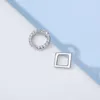 Orecchini a bottone per donna 2021 Luxery Argento sterling Geometrico Rotondo Quadrato Design asimmetrico MicroTemperamento Prasiolite
