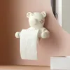 Медведь декор держатель туалет на стене на стене монтируется на домашнее хранение ткани