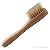 Face Cleansing Wooden Spa Brush for Facial Exfoliation Natural Bristles Cleaning Brushes Dry Brushing Scrubbing with Wood Handle