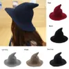 Halloween Party Witch Wizard Cappelli Colore solido Cappelli Kinitted-lana per Halloween Party Masquerade Costume Cosplay