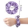 Färgglada siden satin scrunchie set 60st starka elastiska bobble hårband spårlöst rep tillbehör för hästsvanshållare accessoarer243o