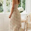 Daisy Floral Print Boho Пляжное платье Женщины MIDI Длинные Богемные Элегантные Винтаж Mid-Calf Harajuku 210427