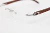 2020 New Style Wood Eyeglasses Unisex For Woman 8200757 silver gold metal frame Rimless C Decoration gold frame glasses Size : 56-18-140mm