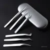 Stainless steel elbow tweezers grafting Meitong clip eyebrow clip eyelash planting tool 8 style make up articles T2I52211