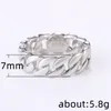 2021 Fashion Curan Link Chain Style Unsex Band Ringar Personlighet Silver Guld Två Toner S925 Finger Ring För Män Kvinnor