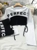 Women's T-Shirt High Street Fashion T Shirts Women 2021 Spring Summer Long Sleeve False Two Piece Female Crops Tops S M L XL