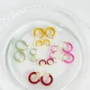 Hoop Huggie Peri'sbox Multicolor эмаль большие маленькие круглые серьги для женщин Летние конфеты цветной круг выявление ювелирных изделий