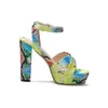 Smeeroon Big Size 33-50 Fashion Women Sandaler tjocka högklackar Platform Party Shoes Summer blandade färger pumpar