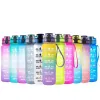 Bouteille d'eau extérieure 33OZ avec paille Sports randonnée Camping boisson BPA bouteilles d'eau en plastique portables colorées EE0216