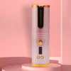 Akülü Otomatik Dönen Saç Bigudi USB Şarj Edilebilir Curling Demir LED Ekran Sıcaklık Ayarlanabilir Styling Aracı Dalga Styer