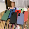 Landyard Liquid Cases Silicone Mobile Phone Cover for Millet Redmi Note 9, 9s, 8t, 8pro, 8a, 7a, MI 10, 9t Pro, 9lite, A3, A2 With Soft Shell