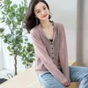 Women's Knits & Tees Cardigan Long Sleeve Knitted Sweater Women Button Up Hooded Knit Tops 2022 Autumn Thin Sun Protection Loose Solid Color
