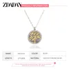 Zdadza 925 Sterling Silver Golden Drzewo Naszyjniki Naszyjniki Dla Kobiet Sweet Fashion Biżuteria Prezent