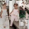 US Toddler Kids Roupas de menina de menina férias de cor sólida férias gerais buffe bandage bodysuith deunha