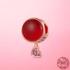 925 Silver Rose Flower Charm CZ Luxury Beads Fit Pandora Bracelet For Women 925 Jewelry Gift