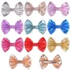 Babymeisjes Barrettes bling glanzende bowknot clips haarspelden baby kleurrijke haren kinderen solide veiligheid haar clip kinderen boog haaraccessoires yl395