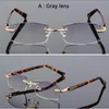 Designer Rimless Reading Glazen vrouwen mannen strass -bril Clear lens anti reflecterende coating recept oog zonnebril1123139