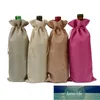 Bolsas de garrafa de vinho Champagne Garrafa de vinho cobre bolsa de presente Burlap embalagem saco de casamento decoração de festa de vinho sacos de vinho cordão tampa lz0426