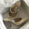 Design élégant Bing Baily robe de mariée talons hauts femmes chaussures cristal perle sangle femmes pompes bout pointu Sexy dame chaussure de marche EU35-42