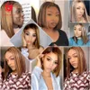 Short Bob Wig Lace Front Human Hair Wigs Brazilian 4/27 Human Hair Highlight Brown Wig For Black Women Straight Lace Front Wigfactory