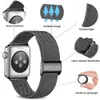 Milanese Loop Watch Bands Cinghie metalliche per Apple Watch Series 7 SE 6 5 4 3 cinturino in acciaio inox Fibbia regolabile magnetica con adattatore IWATCH 41mm 45mm 40mm 44mm