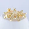 Pins, Brooches Fashion Exquisite Copper Hijab Pin Plated Microinlaid Zircon Daisy Antler Sea Bream Pearl Flower Lucky Brooch Christmas Gift