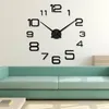 Horloges murales grande horloge autocollant Design moderne bricolage Art 3D décoratif suspendu grande montre décor à la maison silencieux