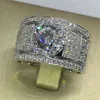 2020 luksusowy mężczyzna sona diamentowy pierścień 925 srebrna biżuteria
