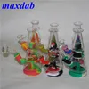 Silikonrökande rör vatten bongs glas olje riggapsa hsah bubbler tobaksrör med skål 4mm kvarts banger dab riggar återkräva catcher