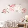 Bela peônia rosa flores adesivos de parede para crianças sala sala de estar quarto decoração de casa decalque casa decoração baby berçário