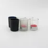 2021 Ny grossist 5x6cm Svart Vit Röd Matt Transparent Glas Candle Tom Cup DIY Candle Container