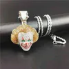 Europese en Amerikaanse mode nieuwe legering vergulde grappige kerst decoratie ketting clown hanger ketting