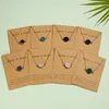 Machen Sie einen Wunsch Karte Druzy Drusy Anhänger Frauen Harz Mond handgemachte Goldketten Halsketten für weibliche Weihnachtsfeier Geburtstagsgeschenk